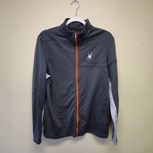 Mens Spyder  Gray ZipUp Lightweight Jacket in Size Large
